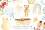 Watercolor Illustrations  - Newborn, an Animal Illustration by Creator Goodies (Thumbnail 1 of 4)