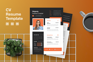 Orangety Creative CV Resume, a Resume Template by Annora Studio