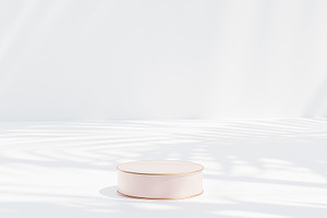 Beige luxury podium or pedestal