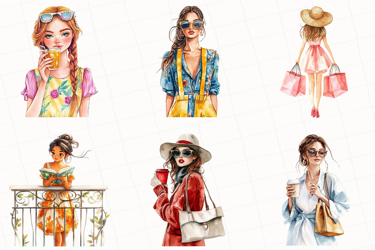Summer Girl In City Clipart, an Illustration by OK Design (Photo 2 of 5)