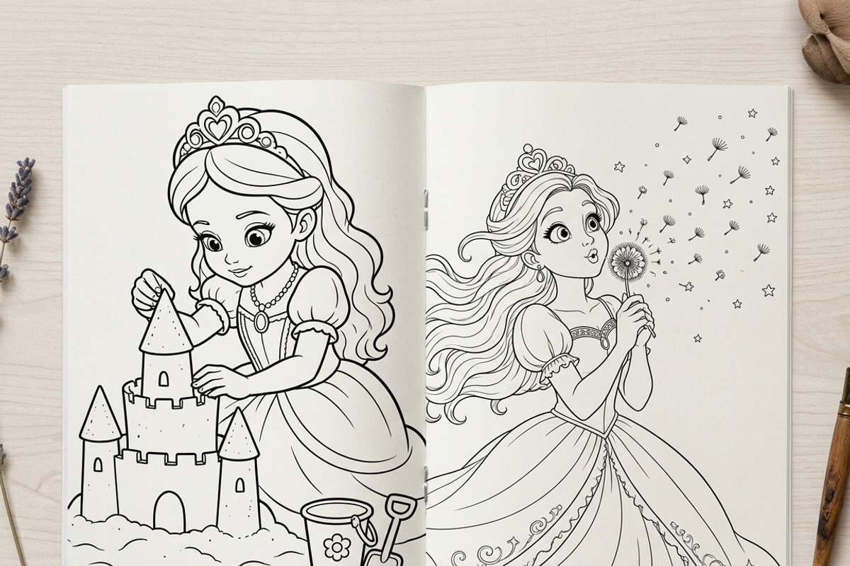 Magical Princess Coloring Book Vol46, a Person Illustration by ikarifq shop (Photo 5 of 7)