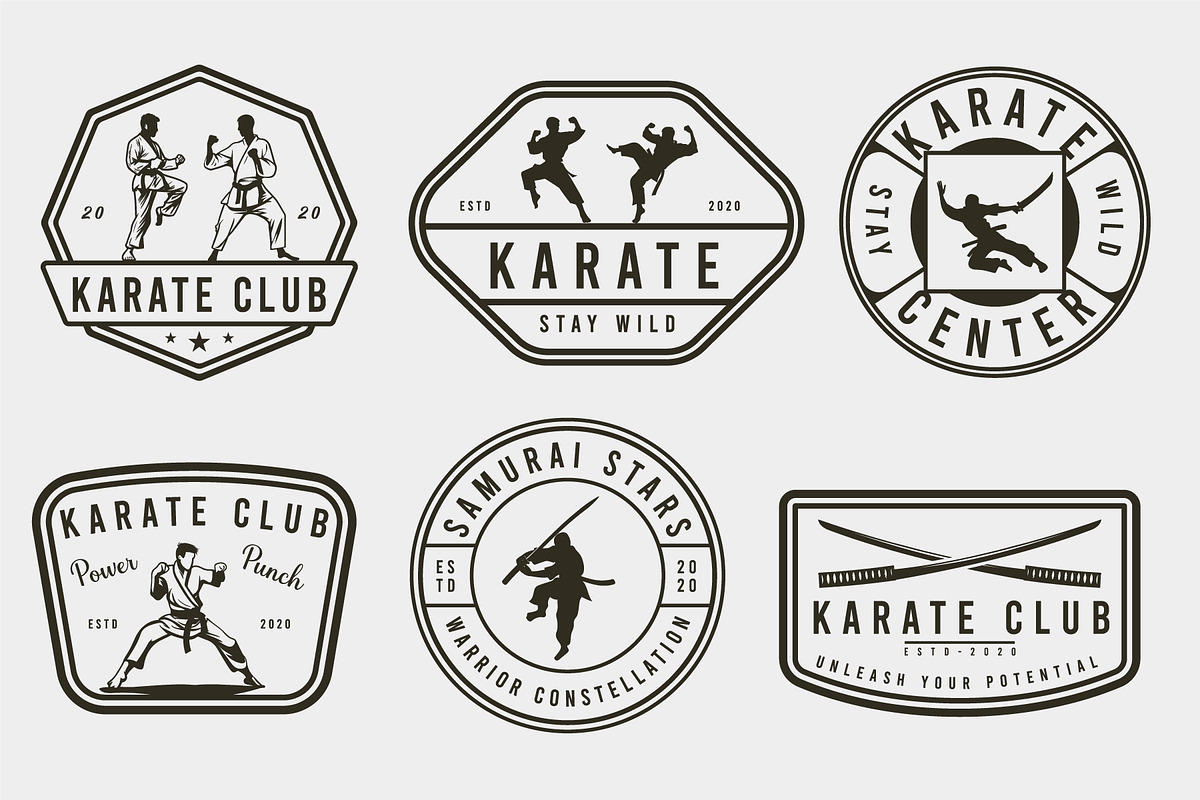 Karate Logo, Emblems, Icons, logos, a Branding & Logo Template by Billah Hub (Photo 2 of 6)