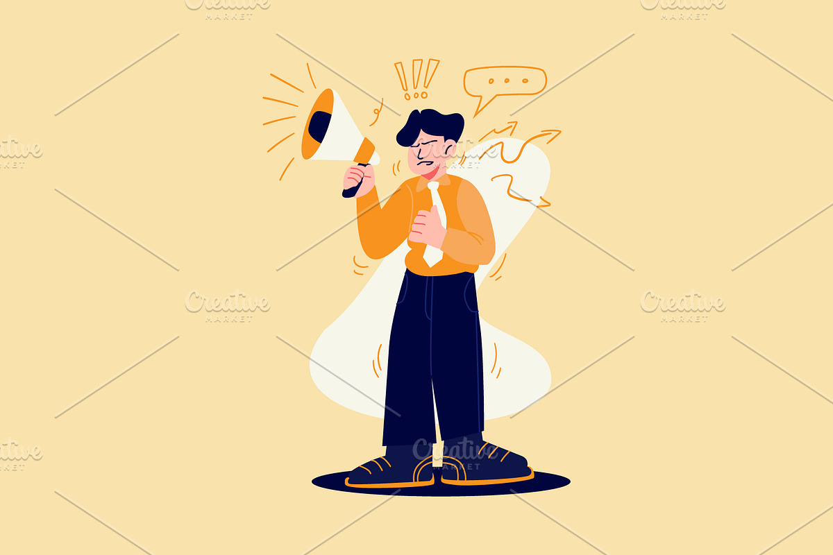 Businessman demonstrates, a Person Illustration by Ahmad_Studio