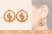 12 Cactus Wood Earrings SVG Bundle, an Object Graphic by jannatulpakhi (Thumbnail 3 of 8)