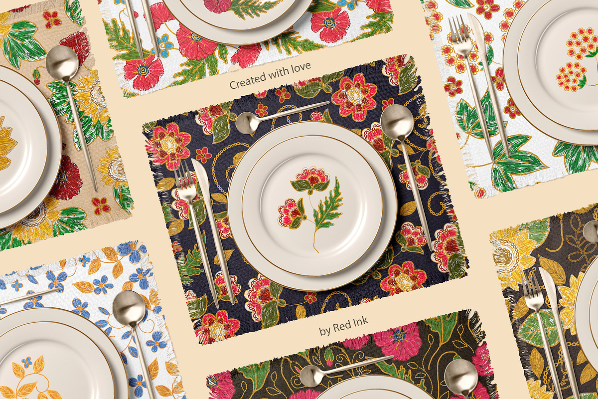 Ukrainian Embroidery Flowers, a Decorative Illustration by Red Ink (Photo 2 of 9)