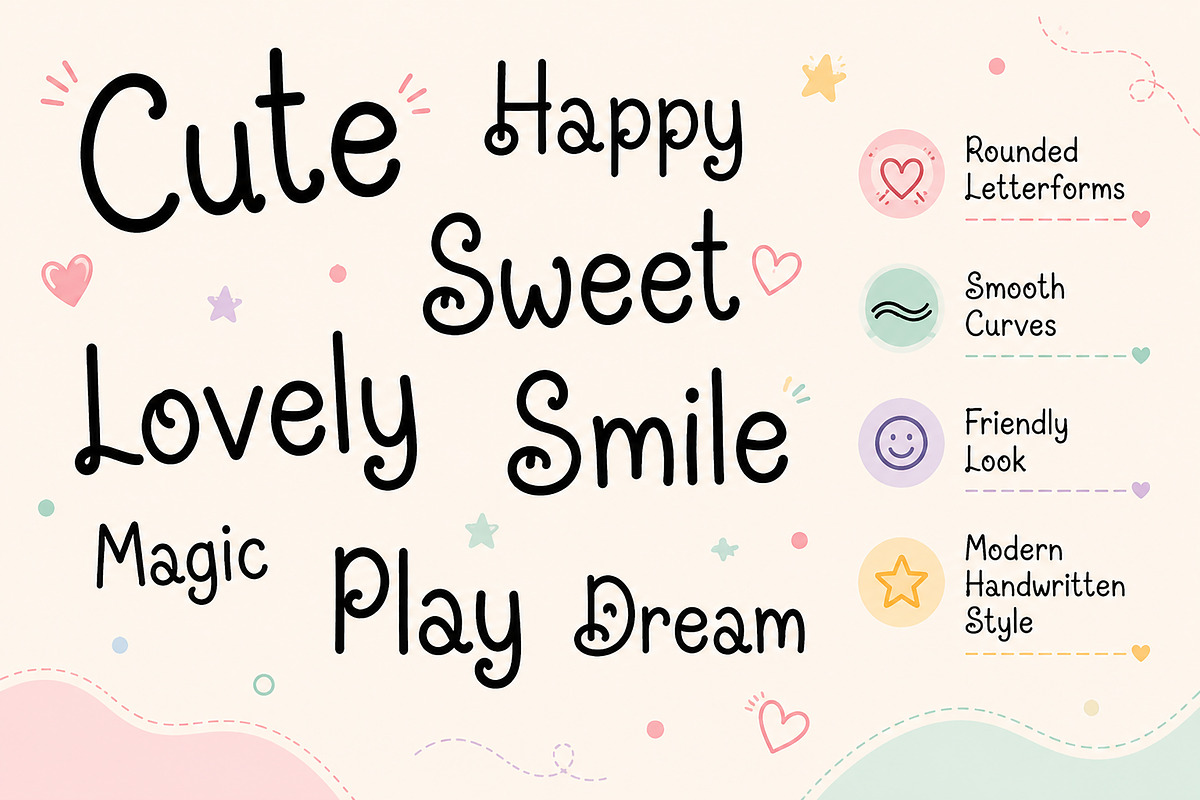 Bibabo – Cute Handwritten Font, a Handwritten Font by Wow Magic (Photo 3 of 5)