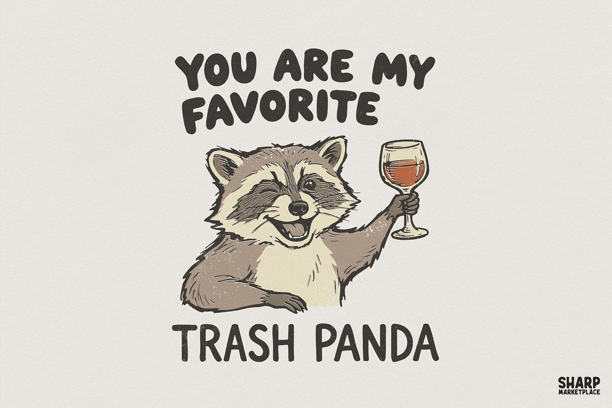 You Are My Favorite Trash Panda, an Illustration by SharpMarketplace (Photo 1 of 4)