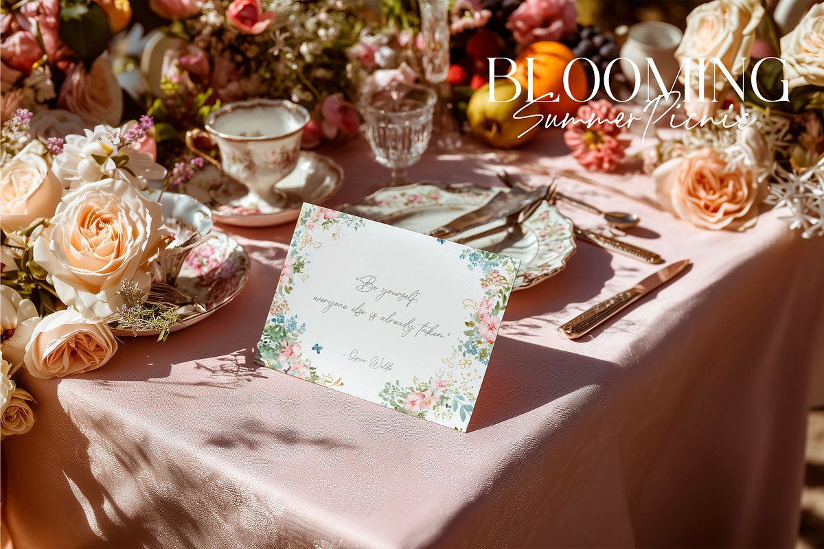 Blooming Picnic | Stationery Mockups, a Product Mockup by SCHÉRI (Photo 5 of 15)