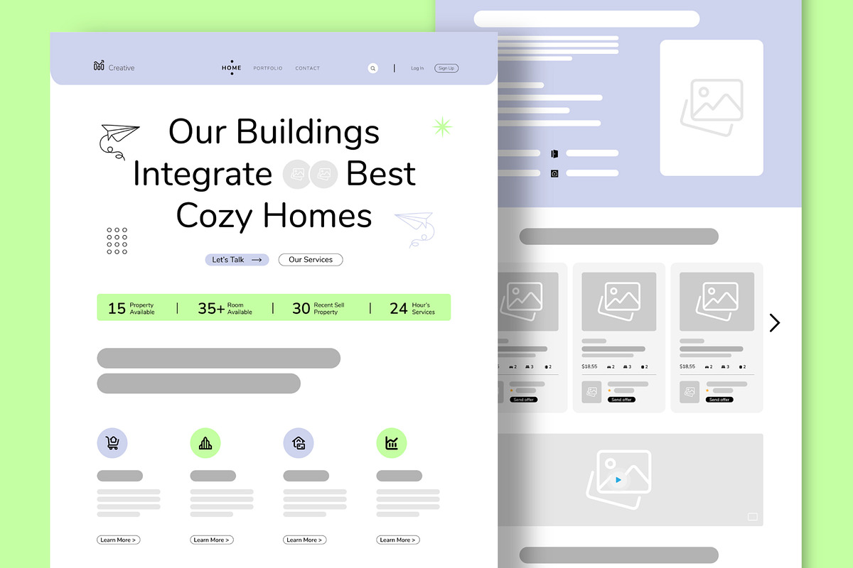 Building Wireframe Landing Page, an UI Kit Template by CreativeShaper (Photo 1 of 6)