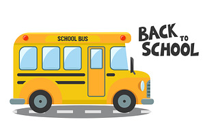 School bus driving on road, side, a Transportation Illustration by innakreativ