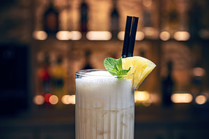Refreshing pina colada cocktail, a Photo by Grafvision photography