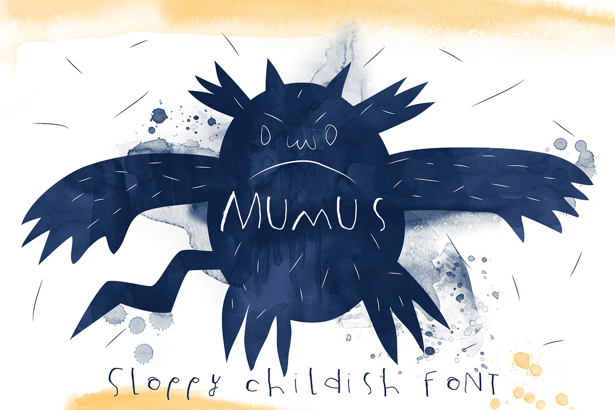 Sloppy childish font written by hand, a Script Font by VyacheslavKolb (Photo 1 of 5)