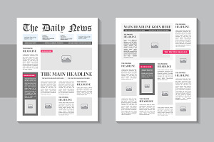 Daily newspaper journal template, a Magazine Template by Pavel_design