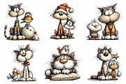 Cat And Bird Christmas Clipart, an Illustration by Daily.Designs (Thumbnail 5 of 5)
