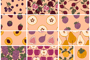 Orchard fruit vector patterns, a Pattern Graphic by Carpet Tapete Pretzel (Thumbnail 4 of 17)