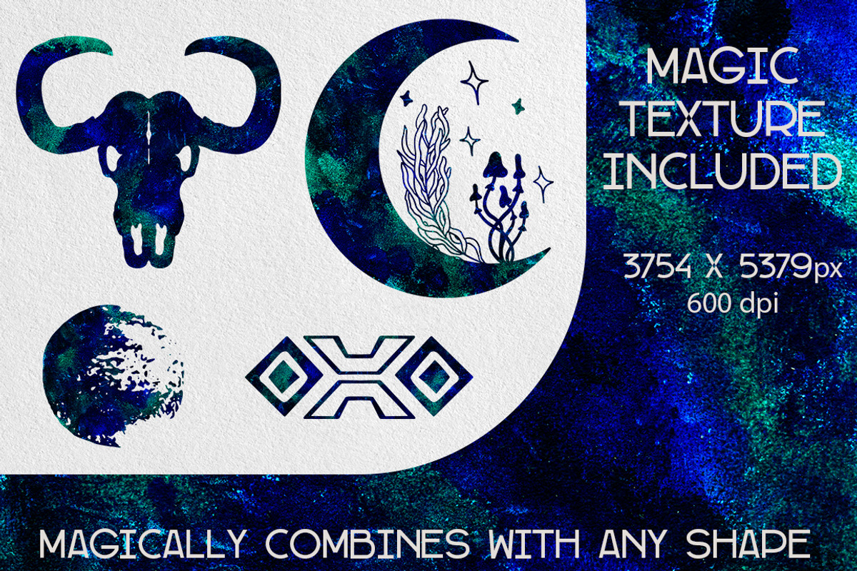 Mystical linocut boho. Celestial set, a Background Graphic by KomannaArt (Photo 6 of 12)