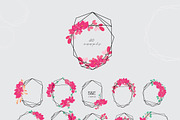 PINK FLOWER BANNER WEDDING Template, a Decorative Illustration by MooBeer (Thumbnail 2 of 4)