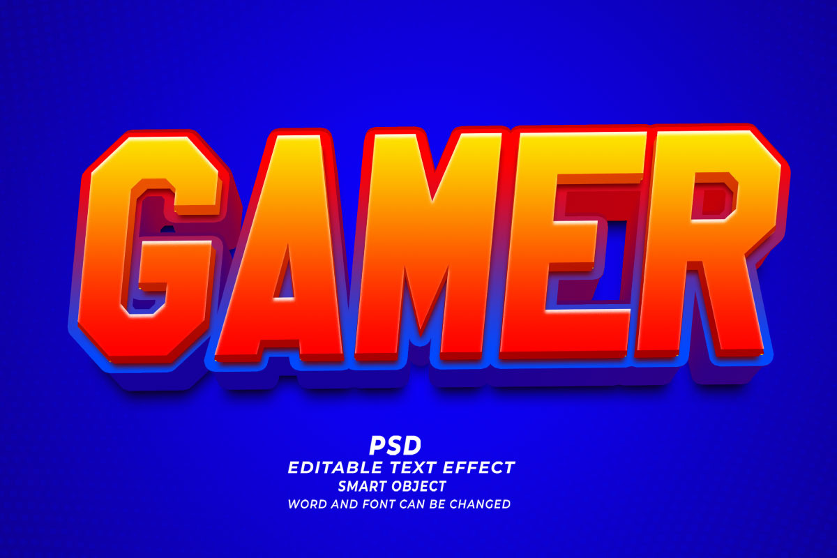 Gamer PSD 3D Editable Text Effect, a Layer Style Add-On by TrueVector