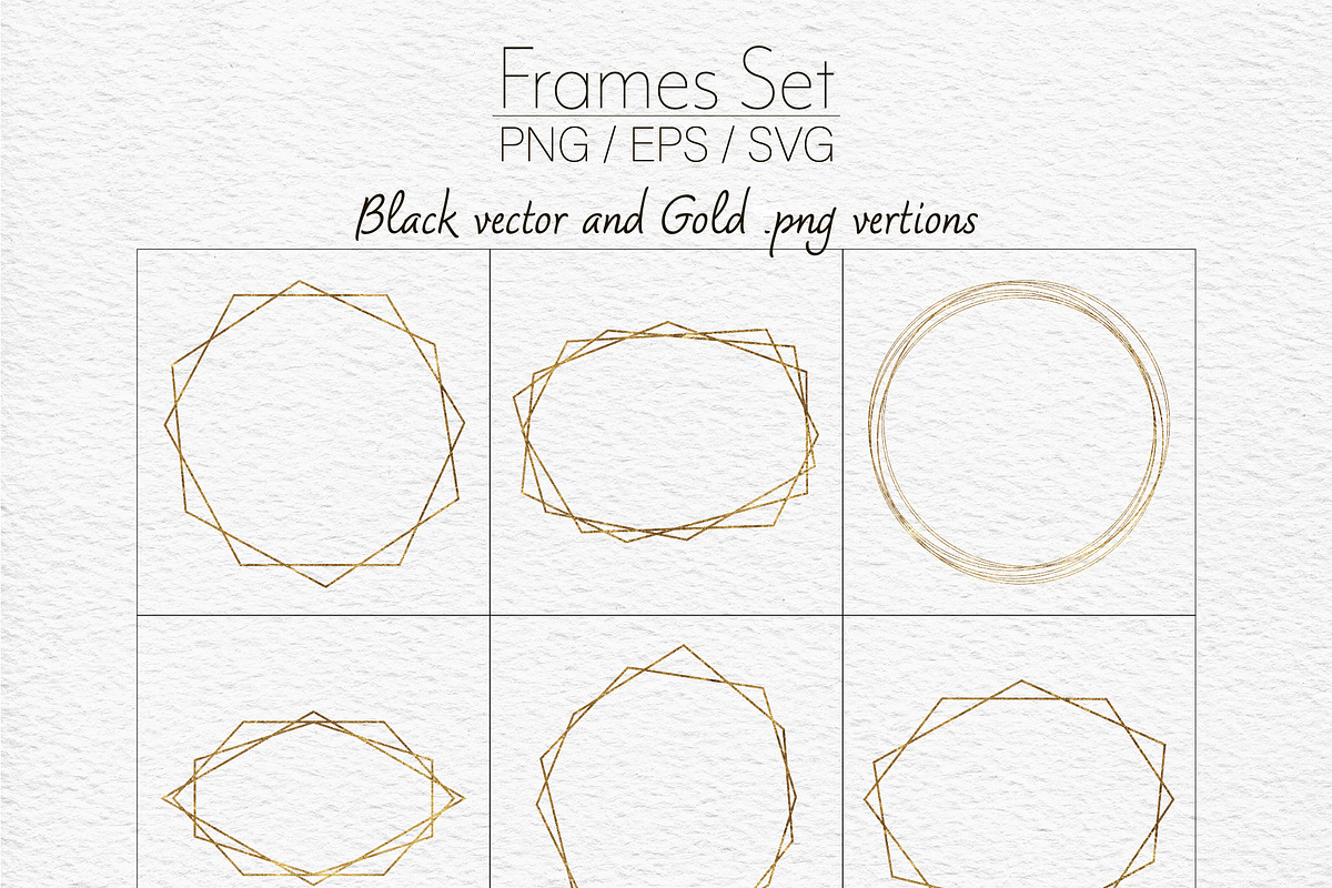 Gold geometric frames svg Clipart, an Object Graphic by DigitalArsiart (Photo 7 of 9)