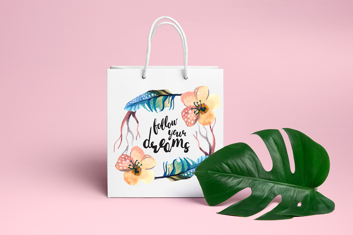 Wild and Free - Boho watercollor set, an Object Graphic by Kseniya_design (Photo 11 of 14)