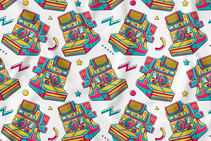 90's Vibe Polaroid Seamless Pattern, a Pattern Graphic by MEDZ