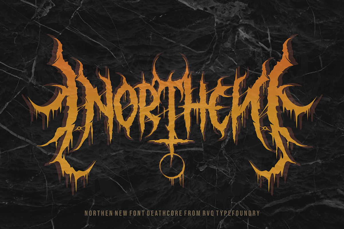 Northen (Deathcore), a Blackletter Font by Rvq Type Foundry