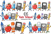 Cute School Clipart PNG, a Transportation Illustration by SinaCreation (Thumbnail 1 of 7)