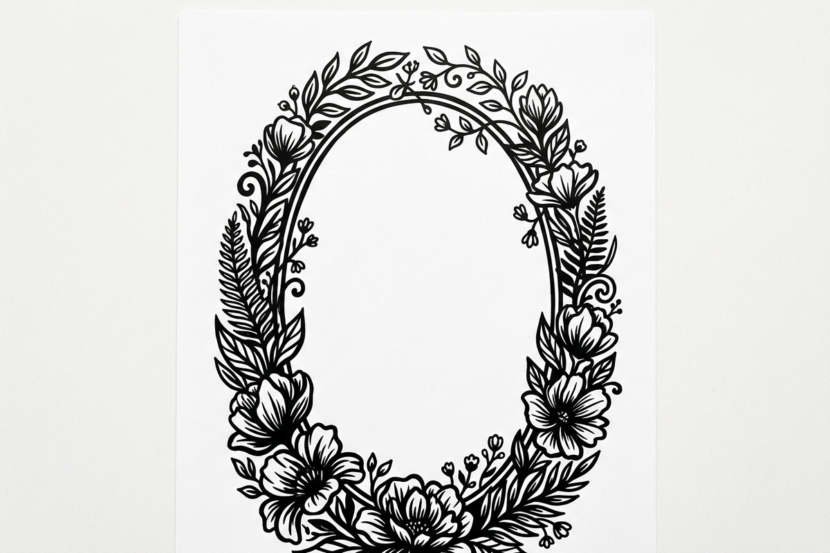50 Elegant Floral Oval Mirror Frame, a Decorative Illustration by Amazin_art (Photo 10 of 29)