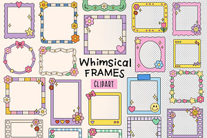 Whimsical Frames Vector Clipart, an Object Illustration by NataKa