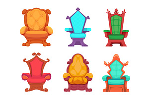 Thrones. Cartoon luxury chairs, an Object Illustration by Onyx