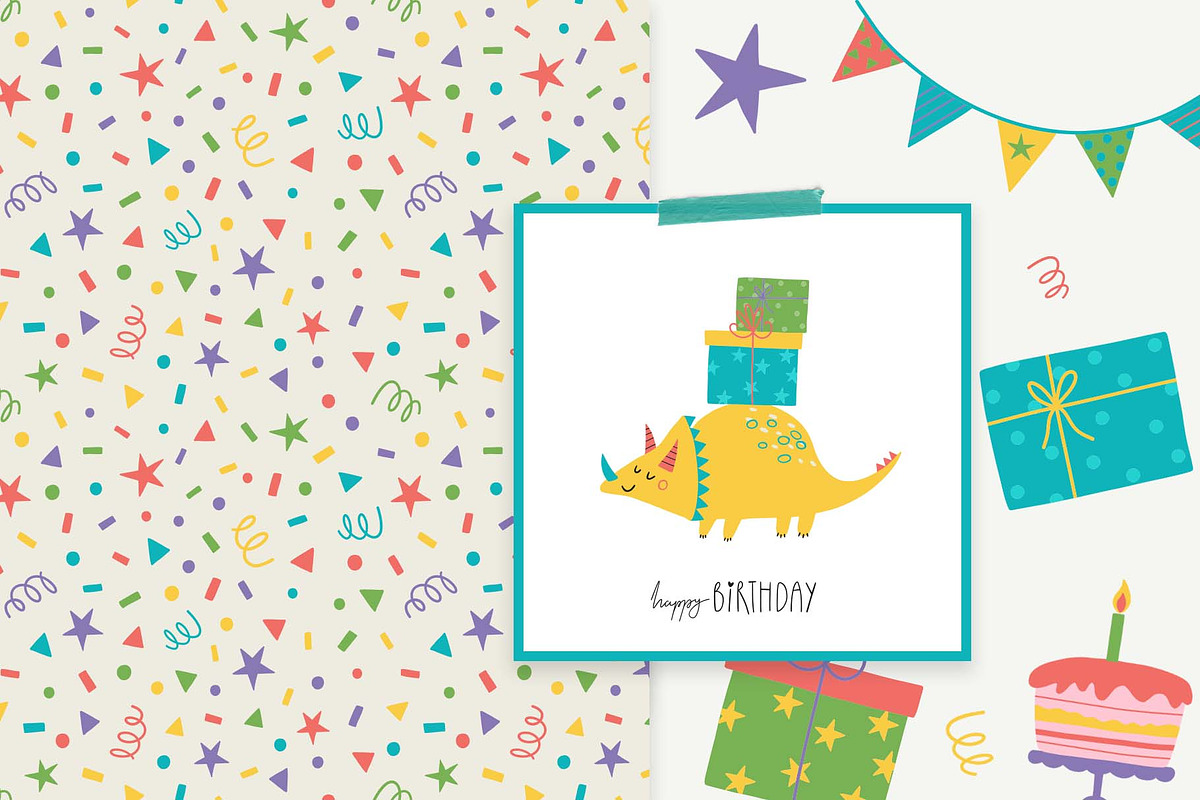 Birthday Dinosaur Collection, an Animal Illustration by Irina Ostapenko (Photo 5 of 6)