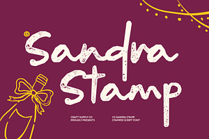 CS Sandra Stamp, a Script Font by Craft Supply Co.