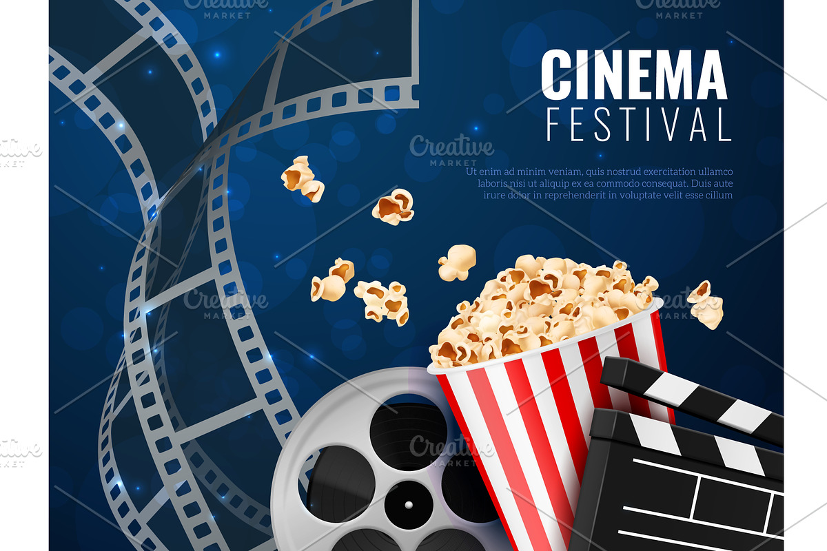 Cinema festival poster. Clapperboard, a Texture Illustration by YummyBuum
