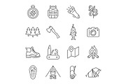 Camping line icon set, an Outline Icon by ElineDesign (Thumbnail 1 of 3)