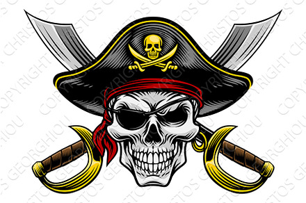 Skull Pirate Crossbones Cross