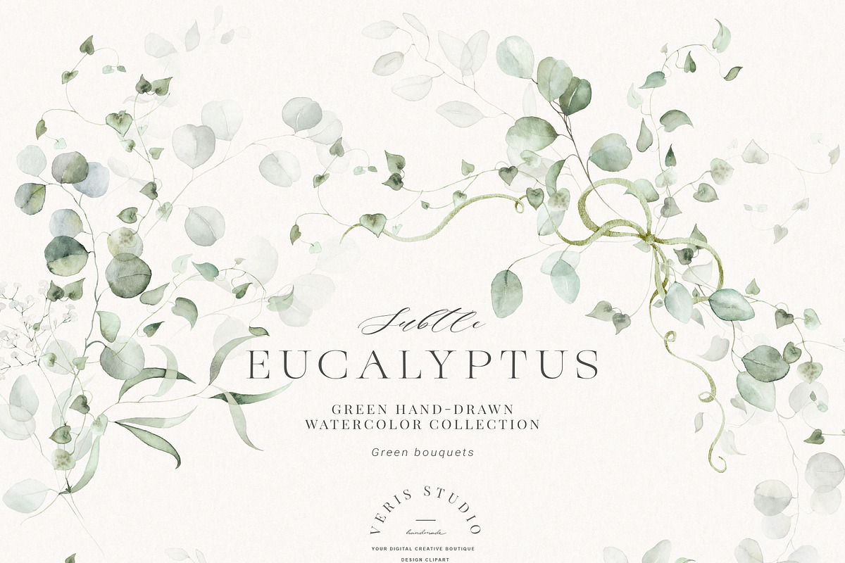 Watercolor Eucalyptus Green Floral, a Decorative Illustration by Veris Studio (Photo 2 of 20)
