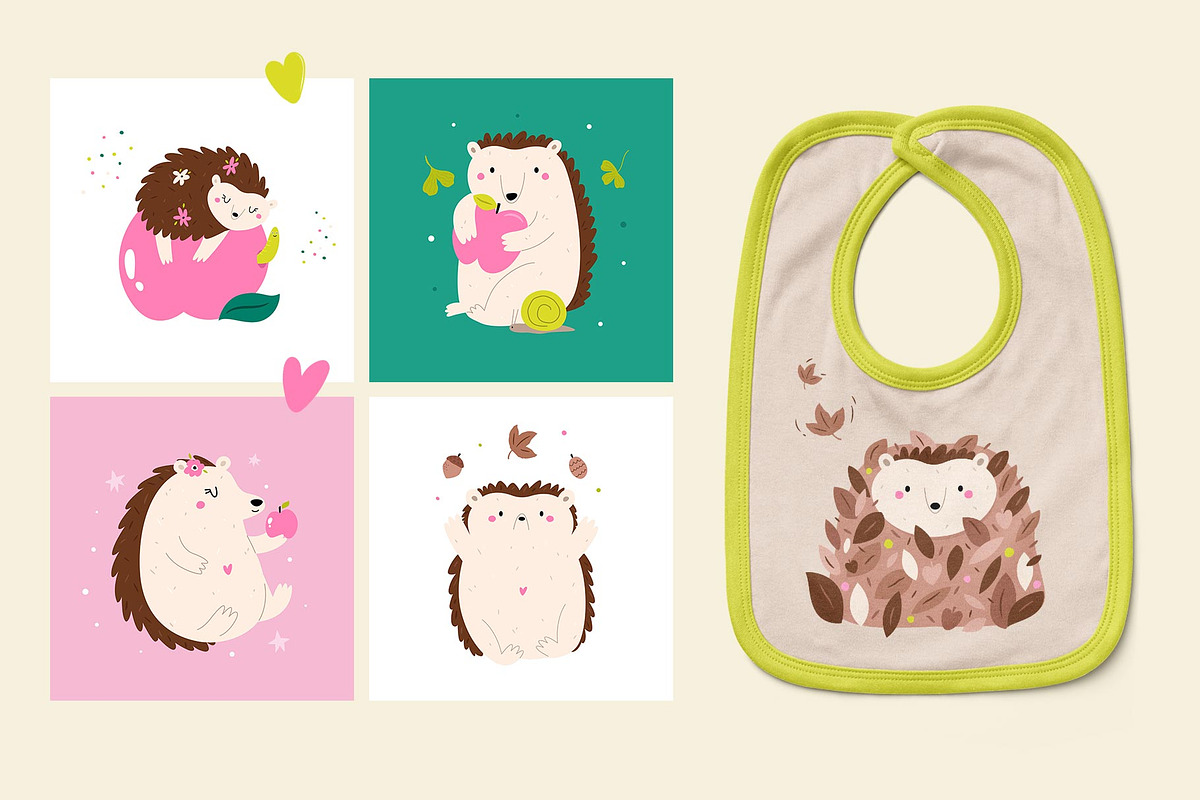 Hedgehogs - cute graphic collection, an Animal Illustration by danceyourlife (Photo 3 of 8)