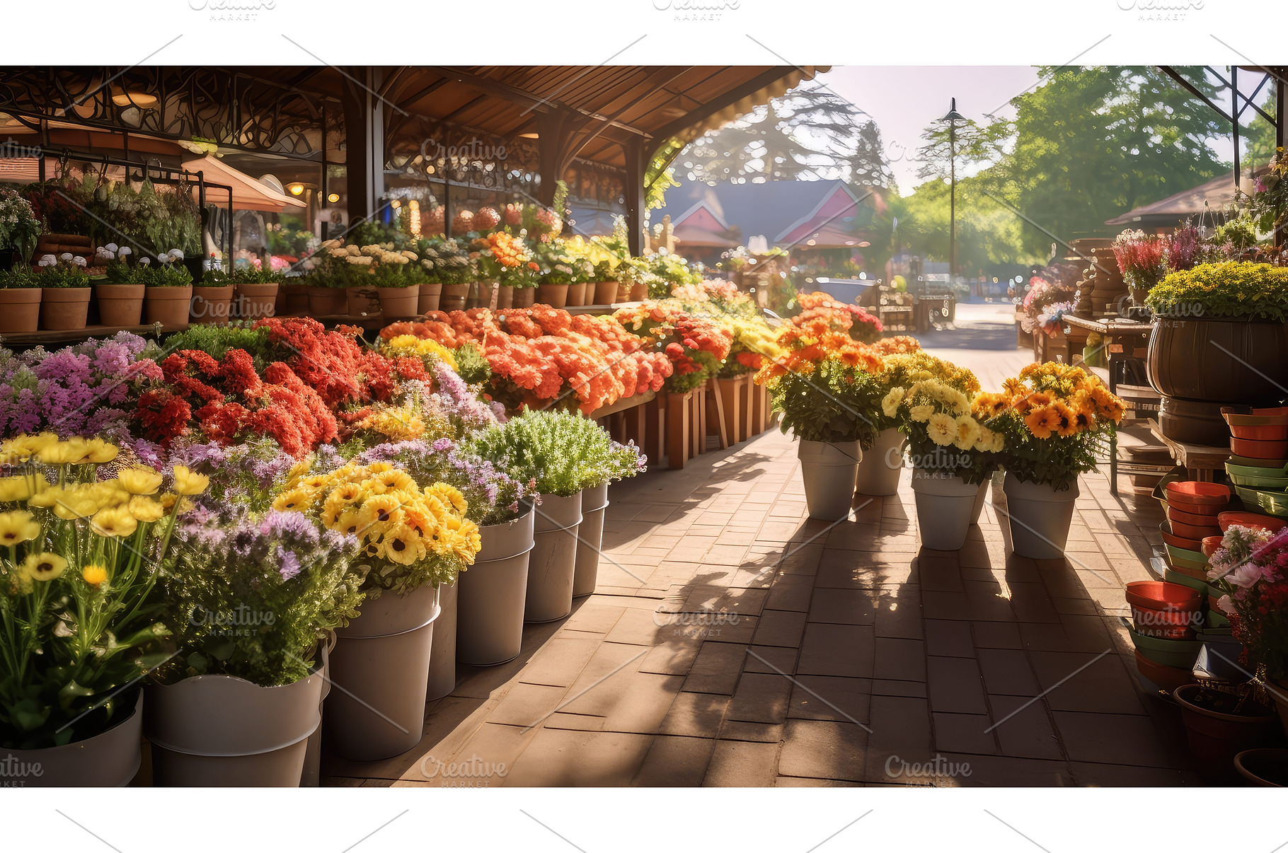 blooms farmers market flowers ai, a Nature Photo by pikepicture