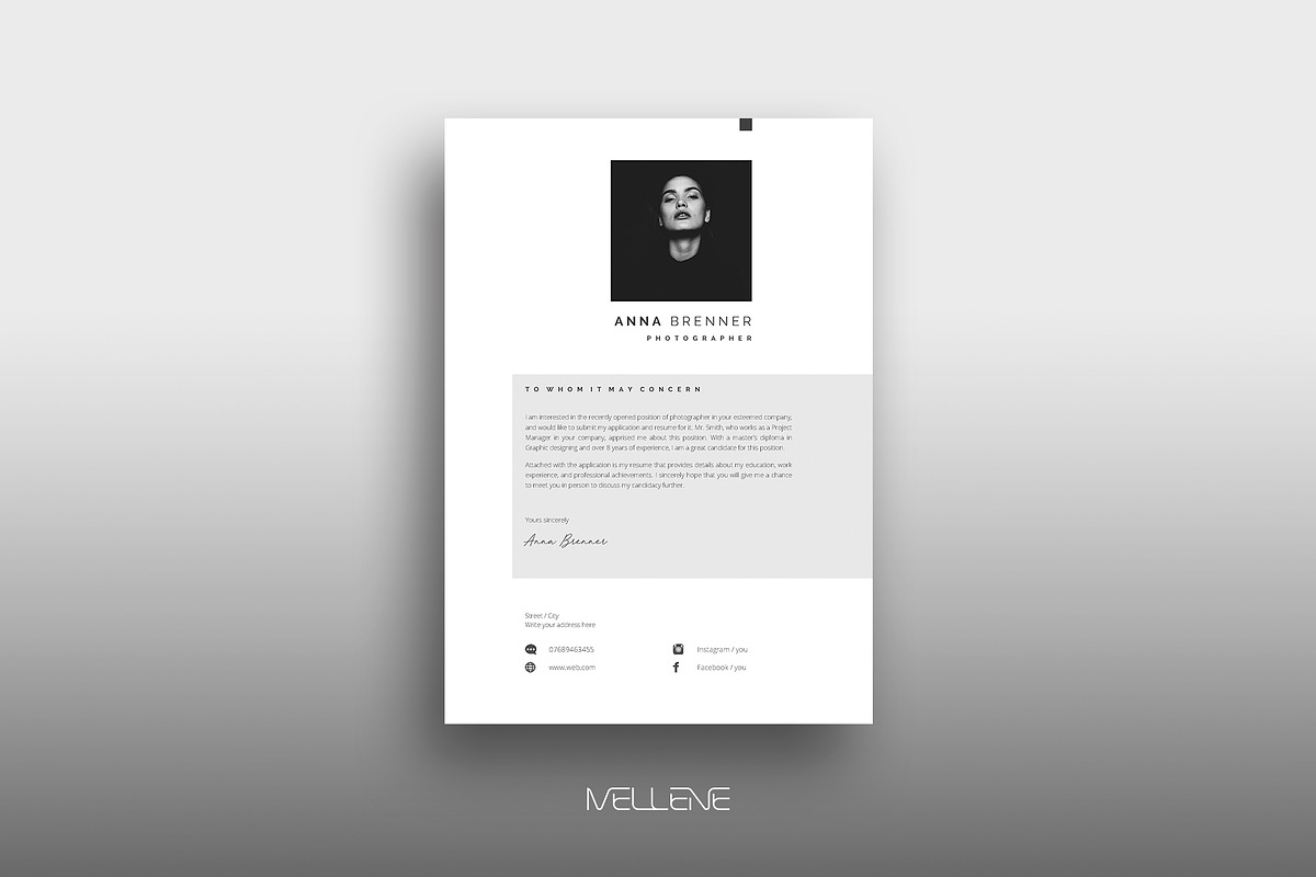CV / Resume template for MS Word, a Resume Template by Mellene Templates (Photo 3 of 3)