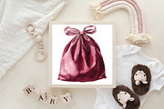 Elegant Burgundy Christmas Clipart, an Illustration by CraftArtStudio (Thumbnail 6 of 6)