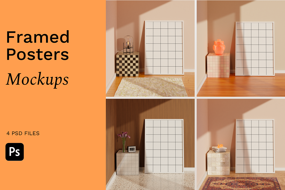 Framed Poster Mockup Bundle, a Print Template by Bonumo (Photo 1 of 8)