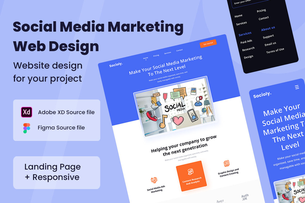 Social Media Marketing Web Design, a Wireframe Template by INSPR STD (Photo 1 of 5)