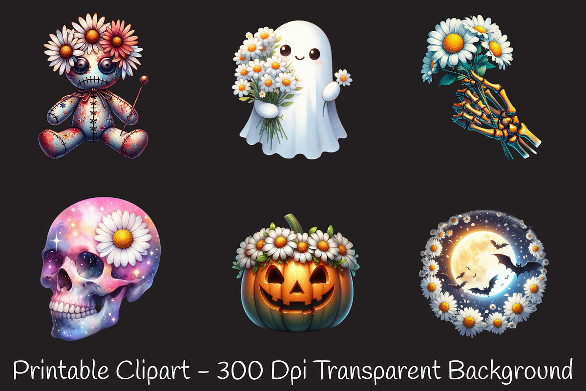 Daisy Flower & Halloween Clipart, an Illustration by RobertsArt (Photo 5 of 7)