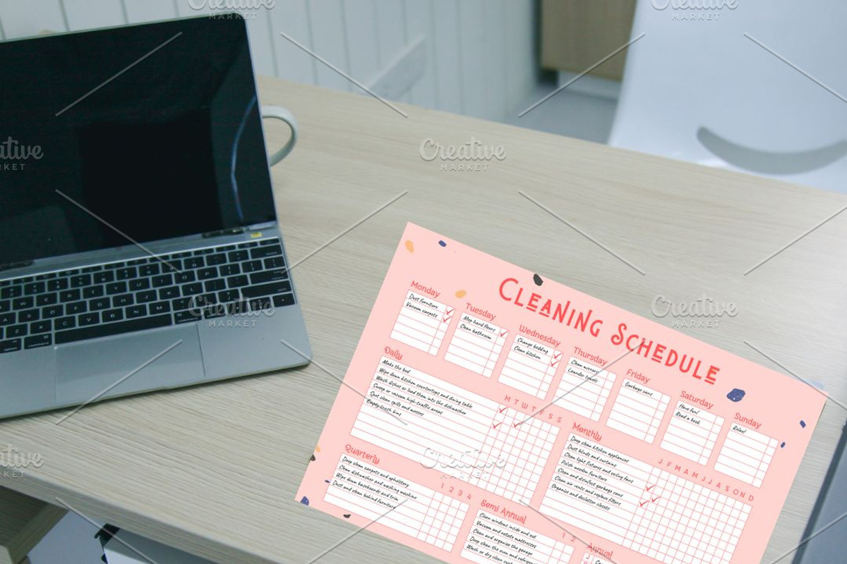 House Cleaning Schedule For Moms., a Social Media Template by Classic Clic (Photo 1 of 3)