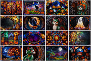 Halloween stained glass background, a Background Graphic by Forhadx5 (Thumbnail 6 of 10)