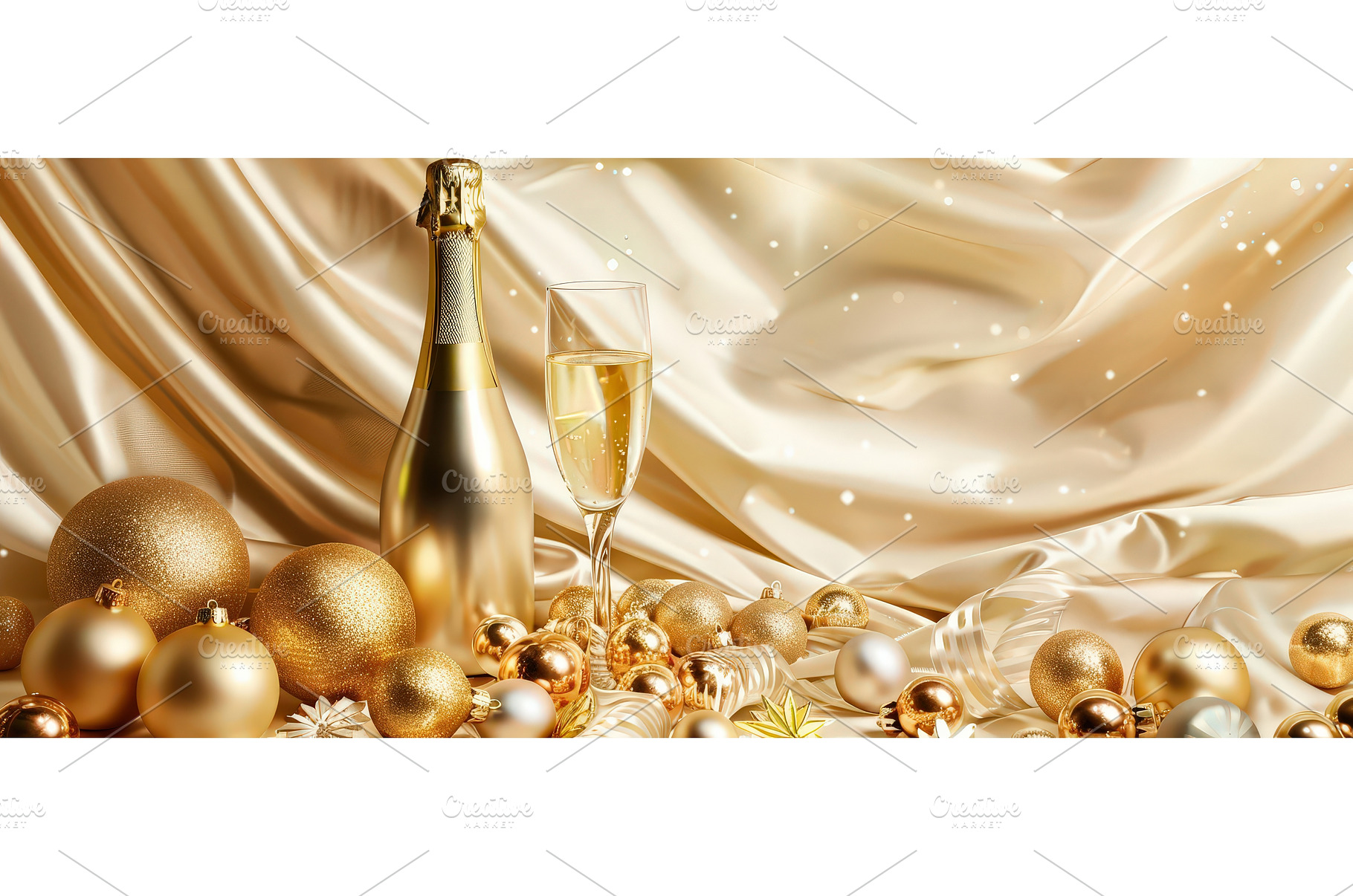 Champagne bottle and golden, a Food & Drink Photo by piter.goskov