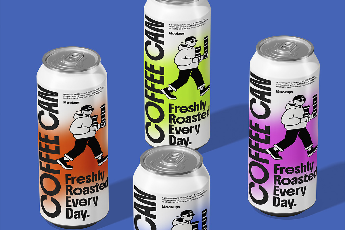 Coffee Can Mockup, a Packaging Mockup by Unerispace (Photo 2 of 5)