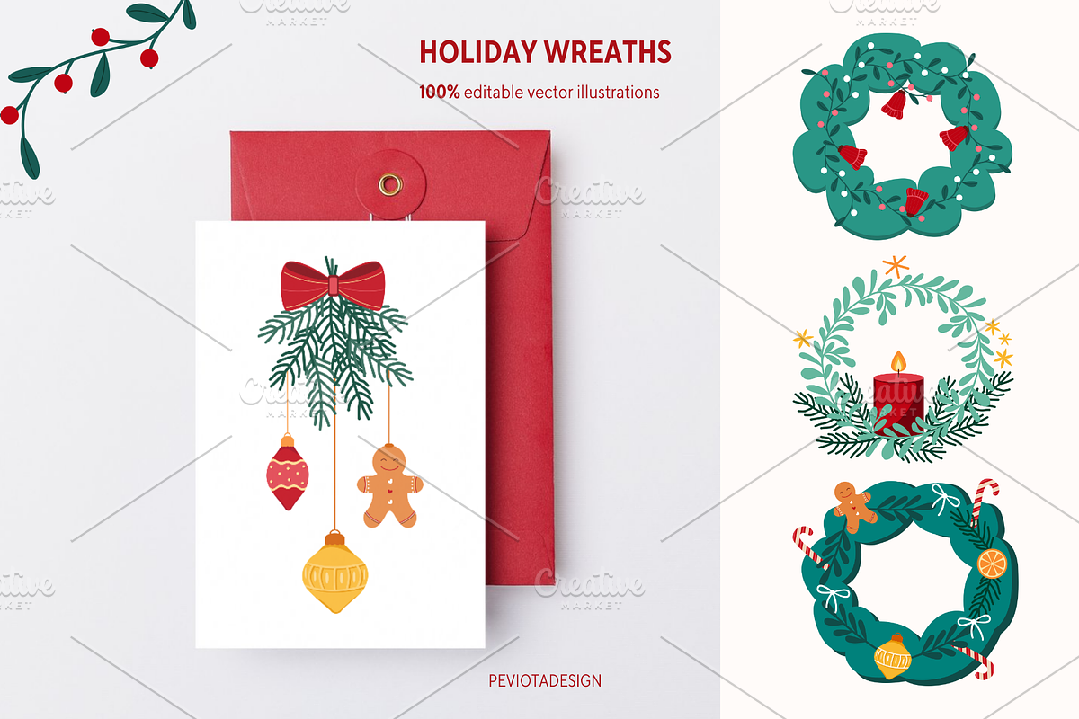 Big winter festive collection, a Seasonal Illustration by Peviotadesign (Photo 3 of 14)