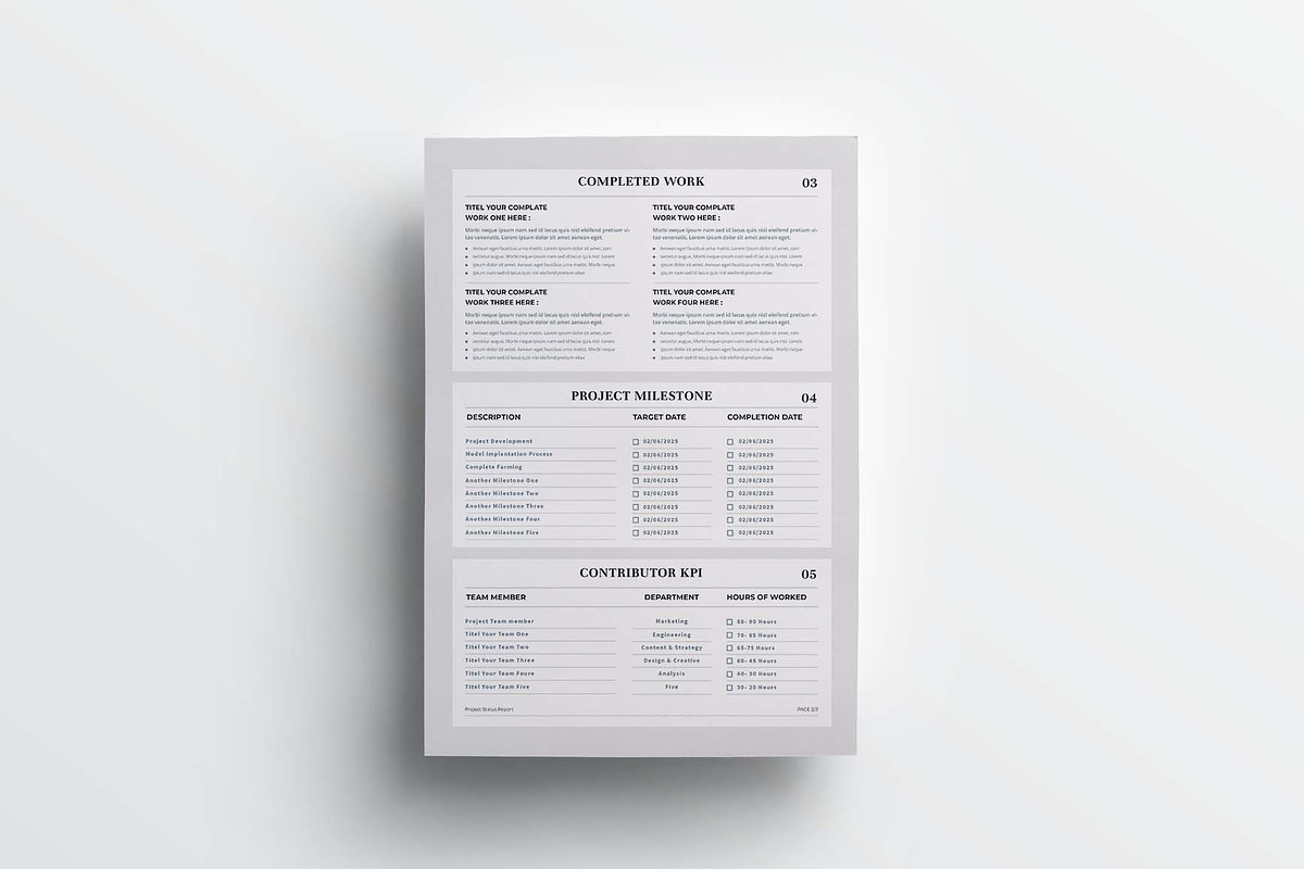 Project Status Report | Word & Indd, a Stationery Template by design_hut (Photo 4 of 6)