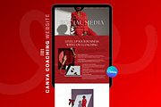 Bold Red Canva Coaching Website, a Landing Page Template by BLDGtheBoutique (Thumbnail 1 of 9)